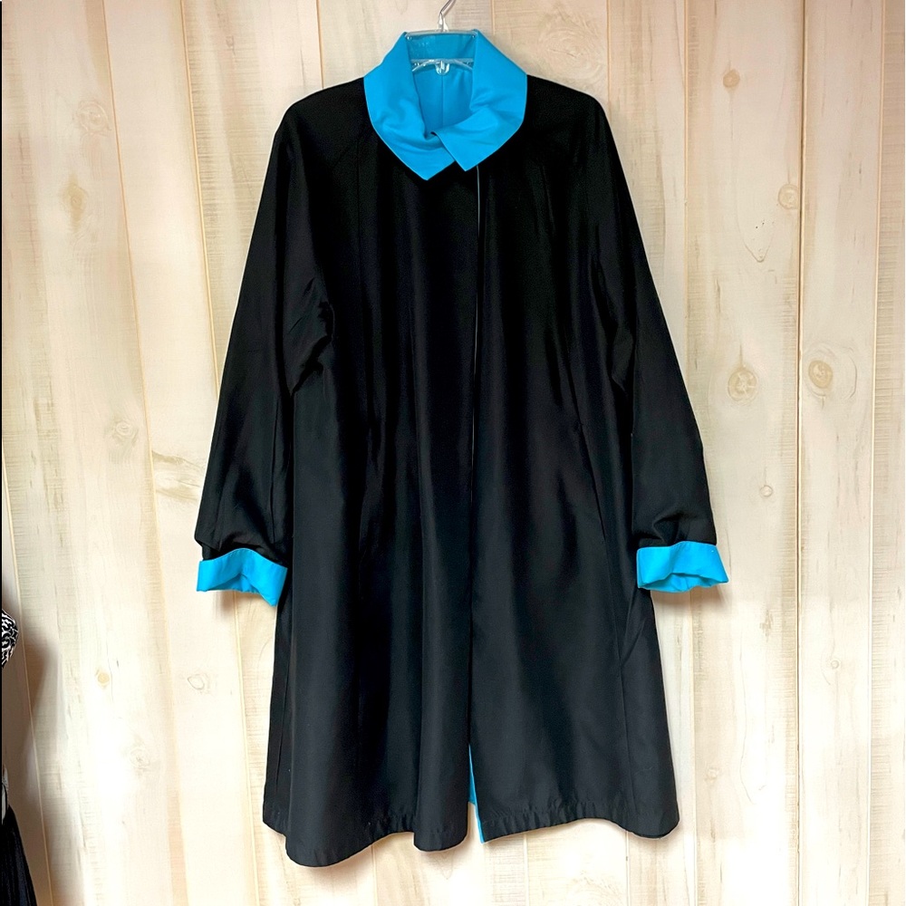 Mackintosh New England Reversible Black And Blue Coat Sz L